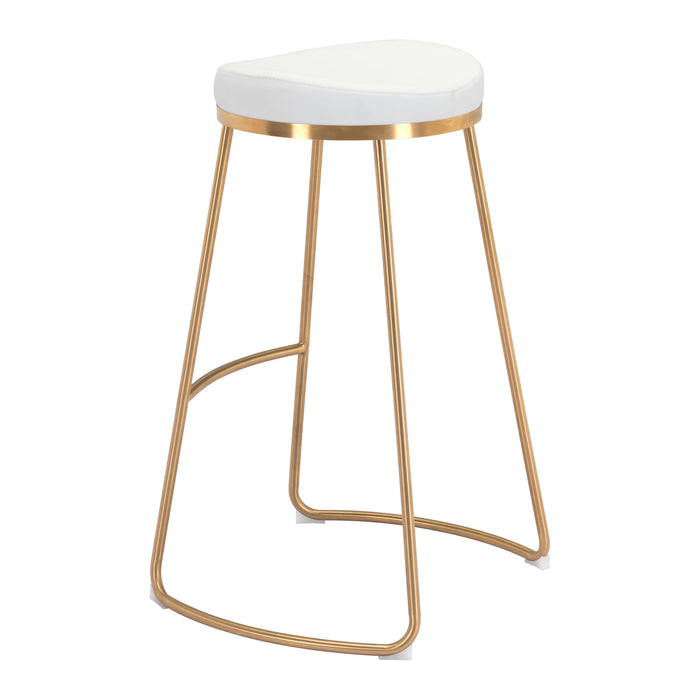 Bree Counter Stool White & Gold Set of 2